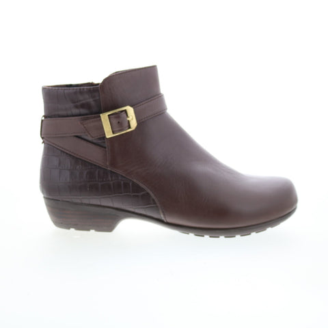 Drew Rh Ellis 75157-6Q Womens Brown Wide Leather Zipper Casual Dress Boots