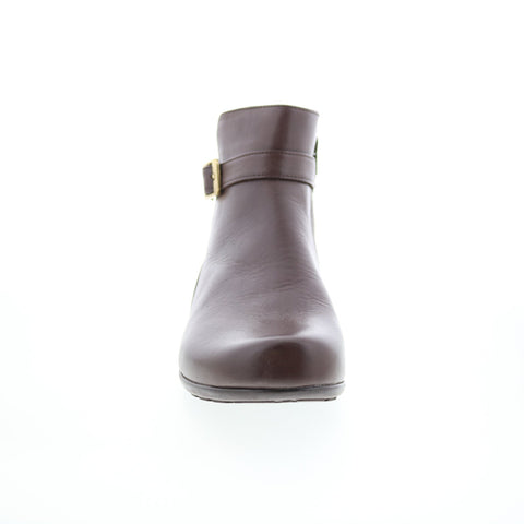 Drew Rh Ellis 75157-6Q Womens Brown Wide Leather Zipper Casual Dress Boots