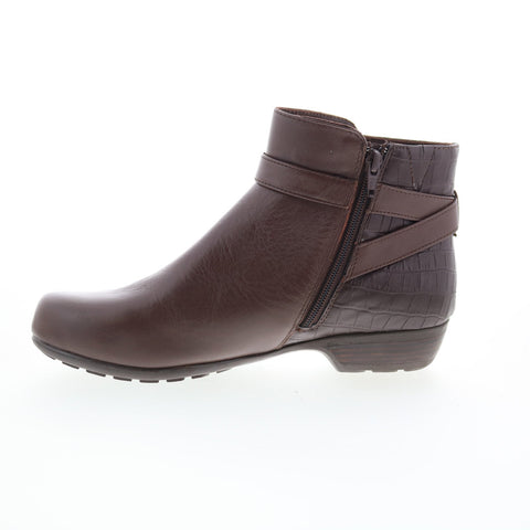 Drew Rh Ellis 75157-6Q Womens Brown Wide Leather Zipper Casual Dress Boots