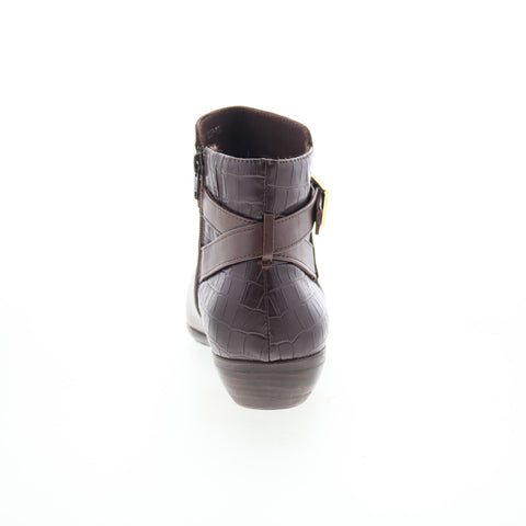 Drew Rh Ellis 75157-6Q Womens Brown Wide Leather Zipper Casual Dress Boots