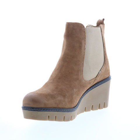 Diba True Nir Vana 75815 Womens Brown Suede Slip On Ankle & Booties Boots