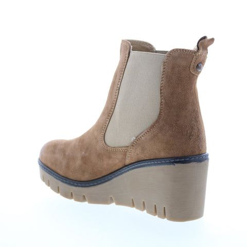 Diba True Nir Vana 75815 Womens Brown Suede Slip On Ankle & Booties Boots