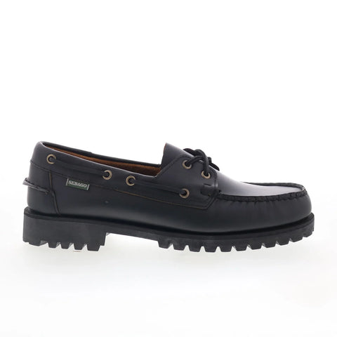 Sebago Ranger Moc Soft Womens Black Leather Loafers & Slip Ons Boat Shoes