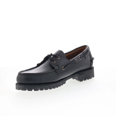 Sebago Ranger Moc Soft Womens Black Leather Loafers & Slip Ons Boat Shoes