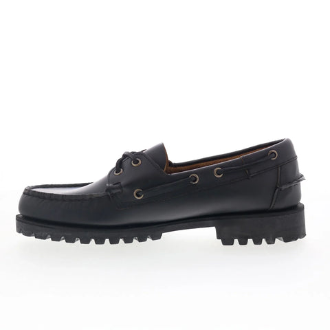 Sebago Ranger Moc Soft Womens Black Leather Loafers & Slip Ons Boat Shoes