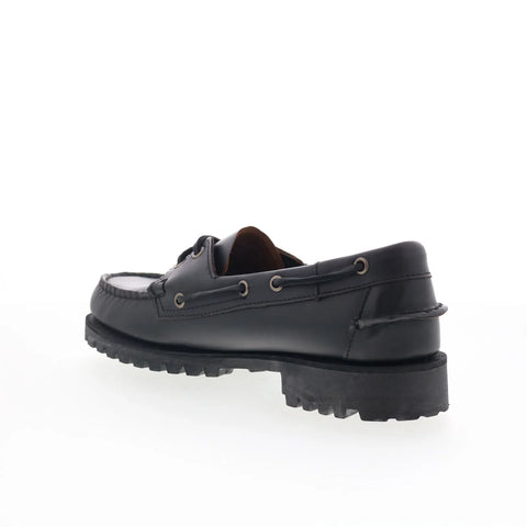 Sebago Ranger Moc Soft Womens Black Leather Loafers & Slip Ons Boat Shoes