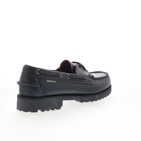 Sebago Ranger Moc Soft Womens Black Leather Loafers & Slip Ons Boat Shoes