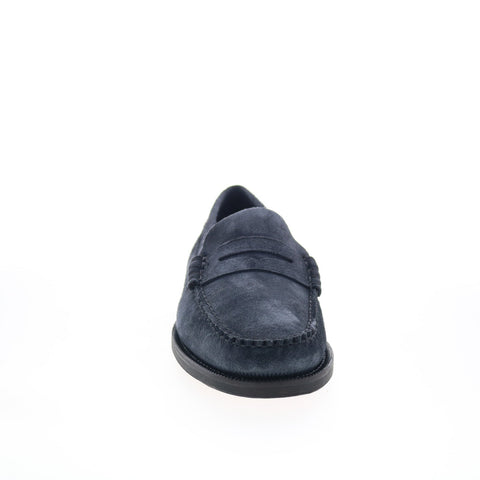 Sebago Classic Dan Flesh Out Mens Blue Suede Loafers & Slip Ons Penny Shoes