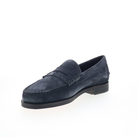 Sebago Classic Dan Flesh Out Mens Blue Suede Loafers & Slip Ons Penny Shoes