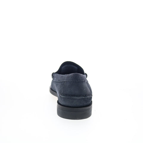 Sebago Classic Dan Flesh Out Mens Blue Suede Loafers & Slip Ons Penny Shoes