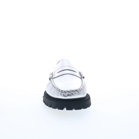 Sebago Dan Met Lug 761127W-988 Womens Silver Loafers & Slip Ons Penny Shoes