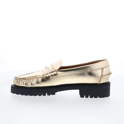 Sebago Dan Met Lug 761127W-989 Womens Gold Loafers & Slip Ons Penny Shoes