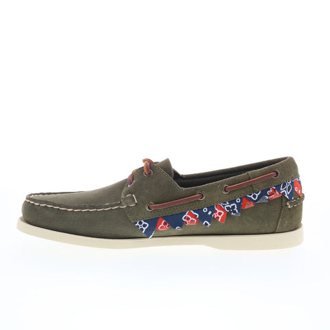 Sebago Portland Hanami 76115GW-A01 Mens Green Loafers & Slip Ons Boat Shoes