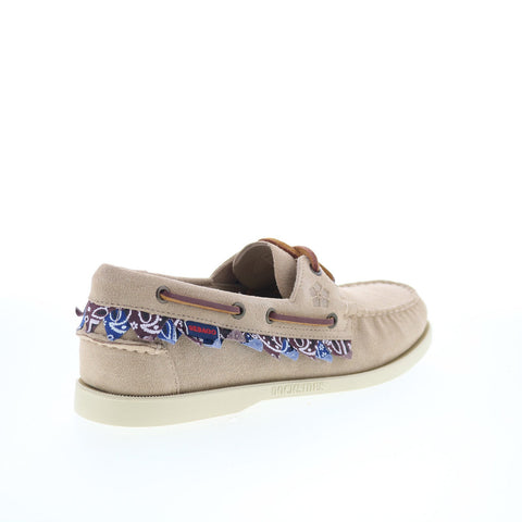 Sebago Portland Hanami 76115GW-WBL Mens Beige Loafers & Slip Ons Boat Shoes