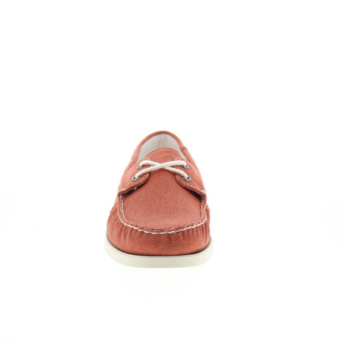 Sebago Portland Washed Canvas Mens Brown Canvas Loafers & Slip Ons Boat Shoes