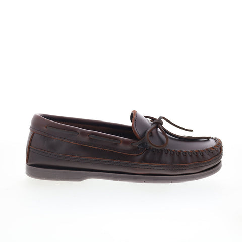Minnetonka Essential Hardsole Moc Mens Brown Loafers & Slip Ons Moccasin Shoes