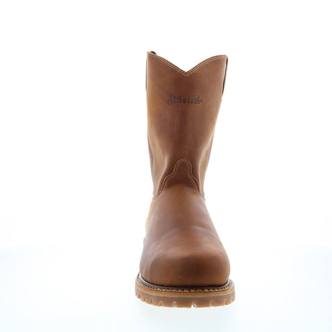 Silverado Boots 7705 Mens Brown Leather Slip On Work Boots