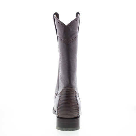 Los Altos Square Toe Lizard Teju 770707 Mens Brown Wide Cowboy Western Boots