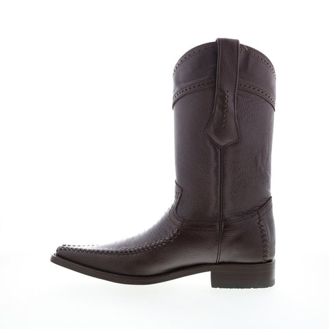Los Altos European Square Toe Teju Lizard Mens Brown Wide Cowboy Western Boots