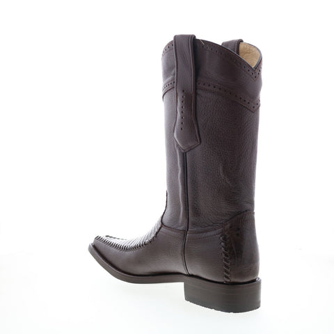Los Altos Narrow Square Toe Teju Lizard Mens Brown Wide Cowboy Western Boots