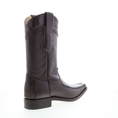 Los Altos Narrow Square Toe Teju Lizard Mens Brown Wide Cowboy Western Boots