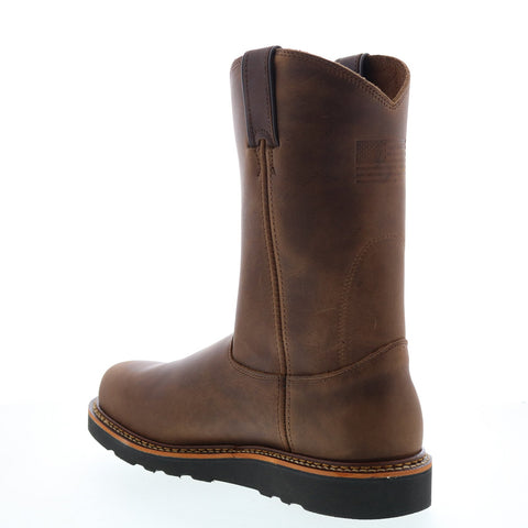 Silverado Boots 7707 Mens Brown Leather Slip On Work Boots