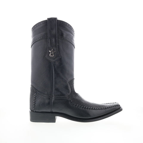 Los Altos European Square Toe 771105 Mens Black Wide Cowboy Western Boots