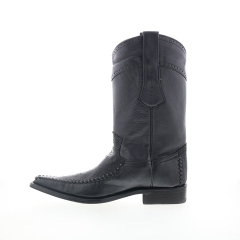 Los Altos European Square Toe 771105 Mens Black Wide Cowboy Western Boots