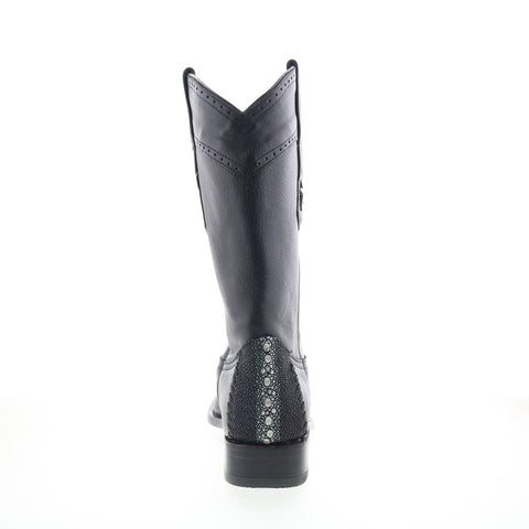 Los Altos European Square Toe 771105 Mens Black Wide Cowboy Western Boots