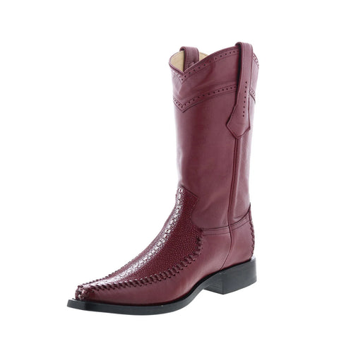 Los Altos Square Toe Stingray Rowstone Mens Burgundy Wide Cowboy Western Boots