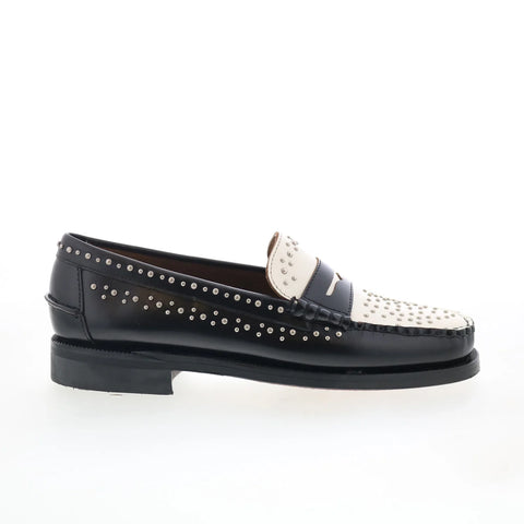 Sebago Dan Studs 77112RW-987 Mens Black Loafers & Slip Ons Penny Shoes