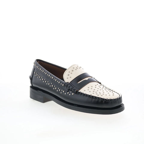 Sebago Dan Studs 77112RW-987 Mens Black Loafers & Slip Ons Penny Shoes