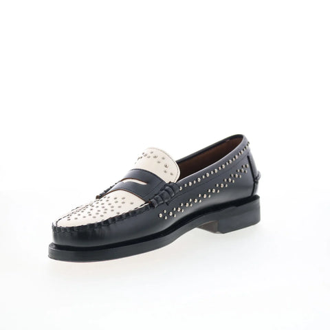 Sebago Dan Studs 77112RW-987 Mens Black Loafers & Slip Ons Penny Shoes