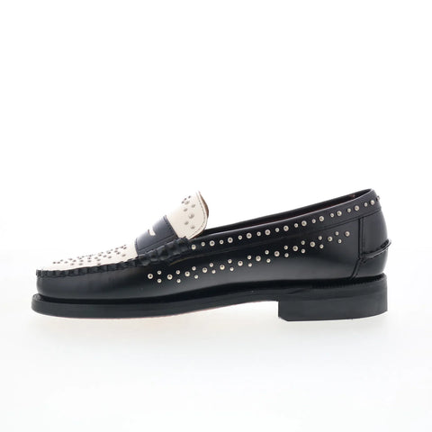 Sebago Dan Studs 77112RW-987 Mens Black Loafers & Slip Ons Penny Shoes