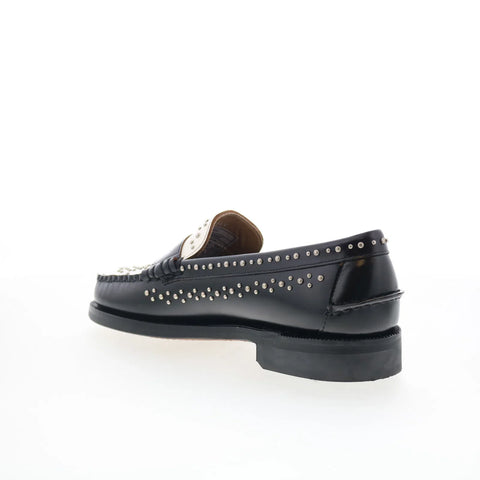 Sebago Dan Studs 77112RW-987 Mens Black Loafers & Slip Ons Penny Shoes