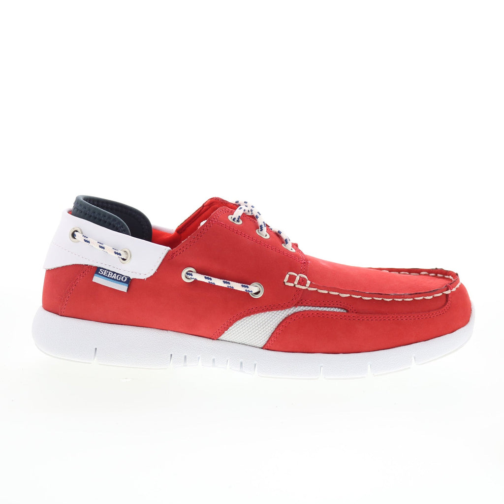 Sebago Foremust 77115UW-ADE Mens Red Nubuck Loafers & Slip Ons Boat Sh ...