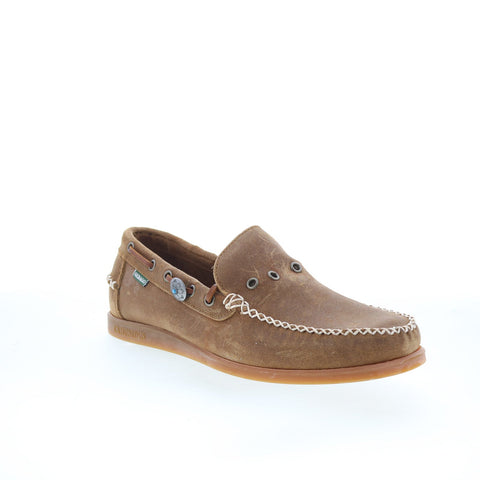 Sebago Scout Waxed Suede Mens Brown Loafers & Slip Ons Boat Shoes