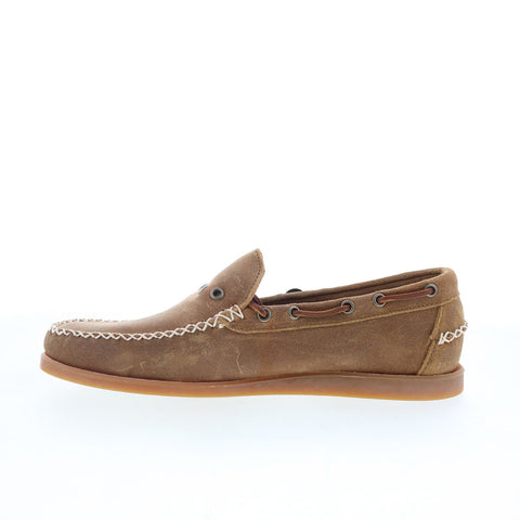 Sebago Scout Waxed Suede Mens Brown Loafers & Slip Ons Boat Shoes