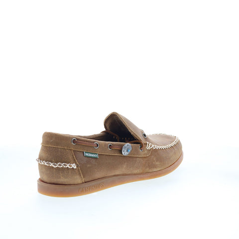 Sebago Scout Waxed Suede Mens Brown Loafers & Slip Ons Boat Shoes
