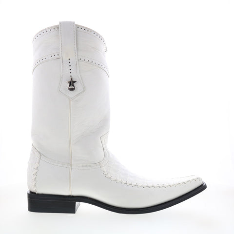 Los Altos Boots Caiman Belly and Deer Wide Square Toe Black main image 1