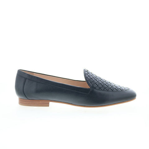 Johnston & Murphy 78-11287 Womens Black Leather Loafer Flats Shoes