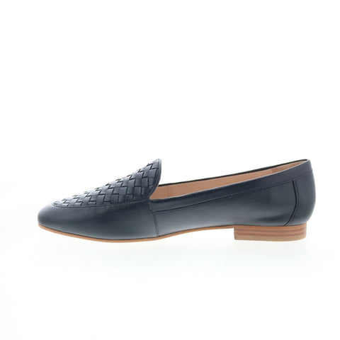 Johnston & Murphy 78-11287 Womens Black Leather Loafer Flats Shoes