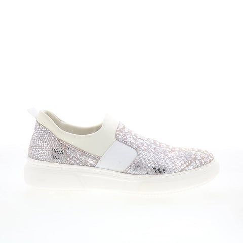 Johnston & Murphy 78-15934 Womens Silver Leather Lifestyle Sneakers Shoes