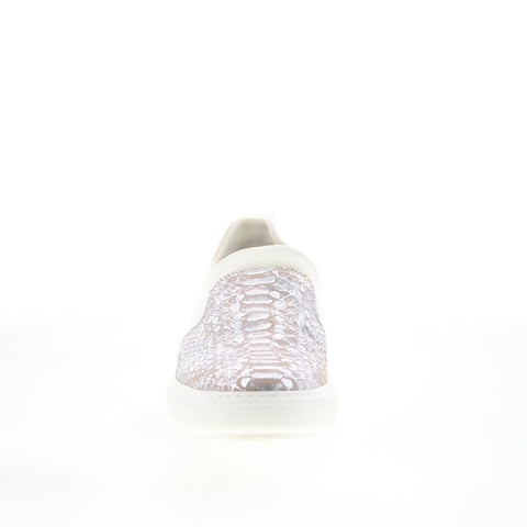 Johnston & Murphy 78-15934 Womens Silver Leather Lifestyle Sneakers Shoes