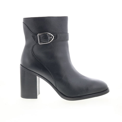 Johnston & Murphy 78-51695 Womens Black Leather Zipper Ankle & Booties Boots