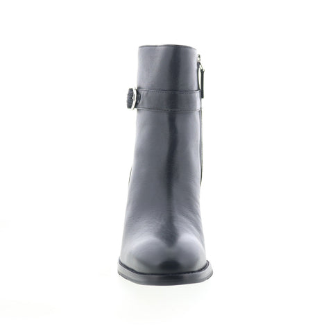 Johnston & Murphy 78-51695 Womens Black Leather Zipper Ankle & Booties Boots