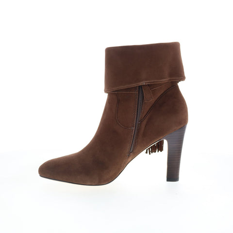 Johnston & Murphy Keaton Cuff Bootie Womens Brown Suede Ankle & Booties Boots