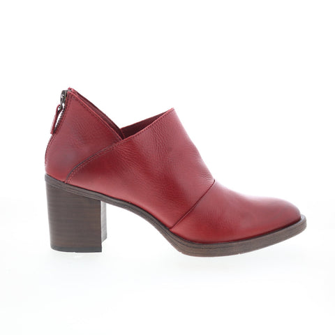 Johnston & Murphy 78-51936 Womens Red Leather Zipper Ankle & Booties Boots
