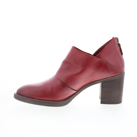 Johnston & Murphy 78-51936 Womens Red Leather Zipper Ankle & Booties Boots