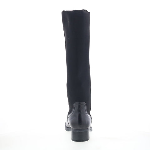Johnston & Murphy 78-51995 Womens Black Leather Lace Up Knee High Boots